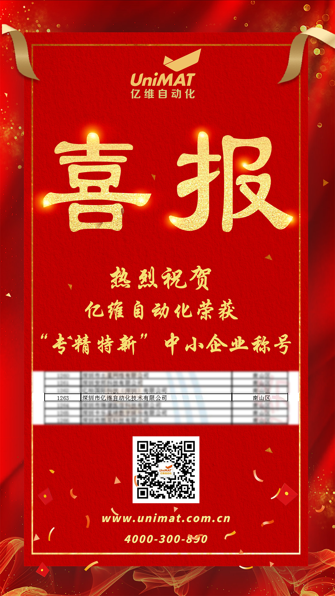 喜报！美高梅官网正网自动化获评2022年深圳市“专精特新”中小企业称号